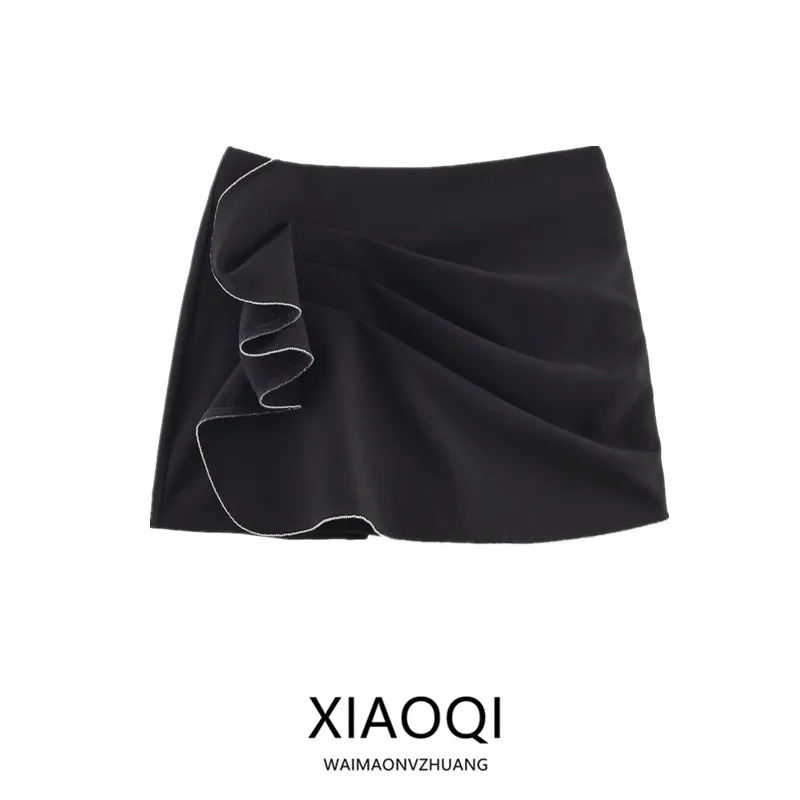 

Winter 2025 High Waist Drapey iny Versatile Women's Skirt Pants Design Commute Sle A-Line Skirt Ele New Arrival