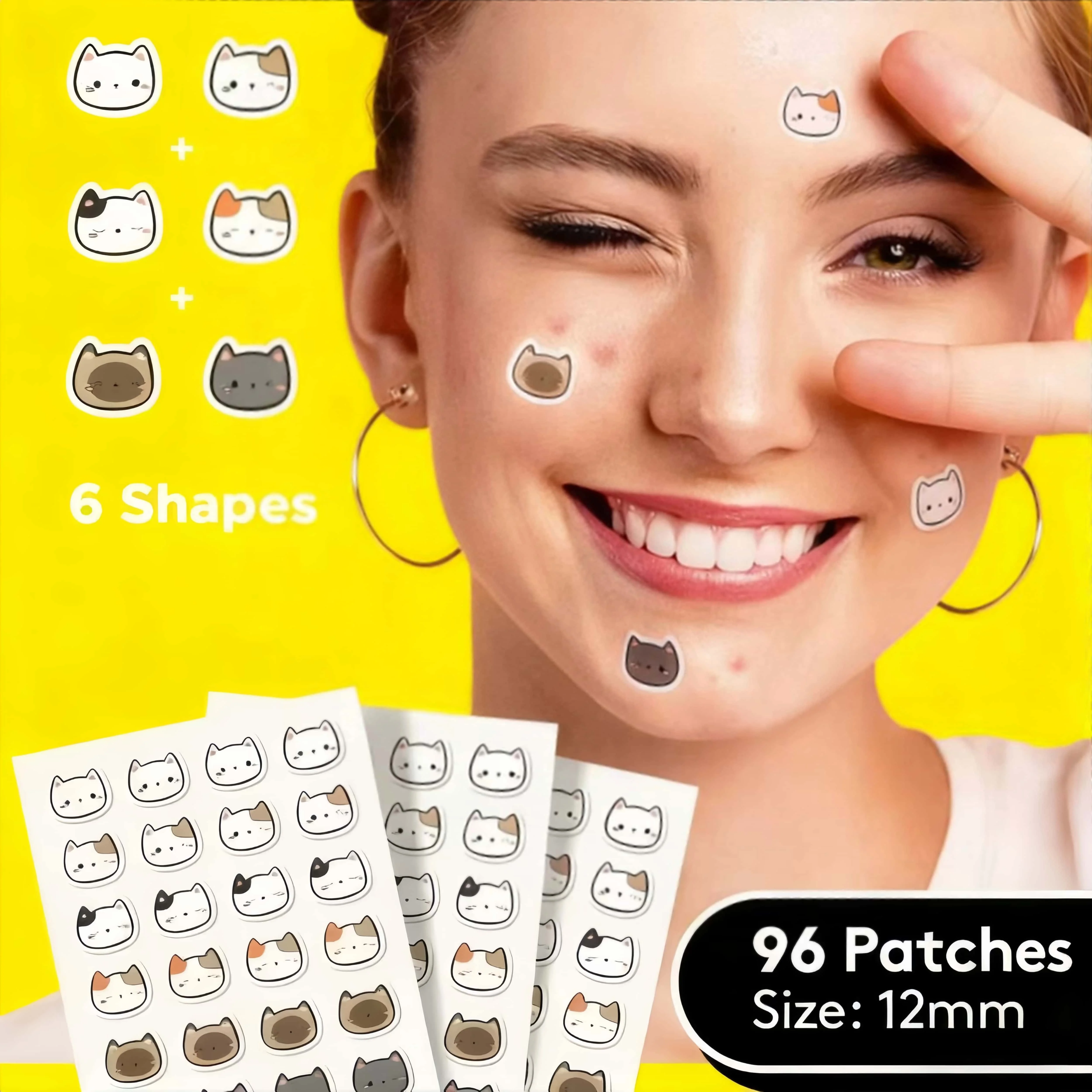 48/96 قطعة من رقع حب الشباب الغروانية المائية. خالية من الكحول والعطور لجميع أنواع البشرة. آمنة للسفر والبيج المنفقي.