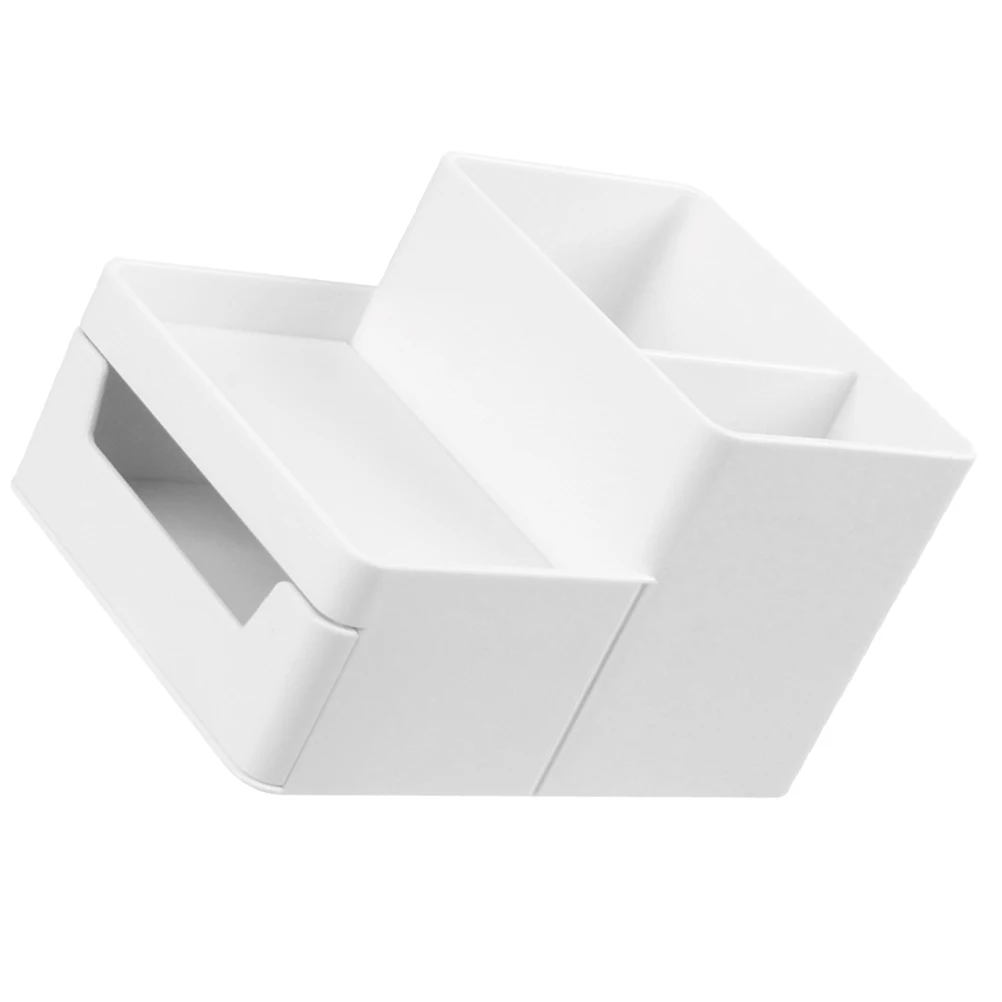 

Small Desktop Storage Box Multi Grid Pen Holder Container Remote Control Holder Office Desk Tidy Organizer Plastic