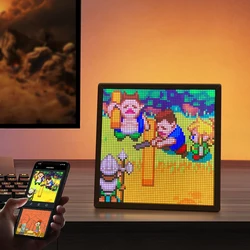 64x64 Pixel LED Screen Smart RGB USB ED Pixel Display Frame 16x16 32x32 DIY Graffiti Patterns Text for Gaming Room Decor Clock
