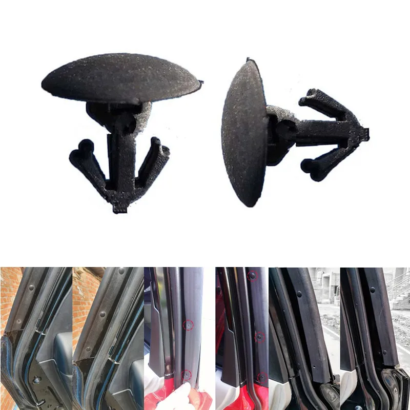 10/20Pcs For Nissan Qashqai J10 J11 X-Trail T31 T32 Juke F16 Murano Z51 Infiniti Door Upper Lower Lining Weatherstrip Rivets Cli