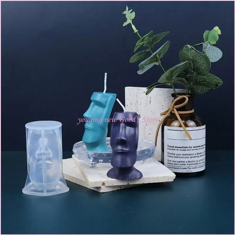 

57QA Abstract Human Face for Head Epoxy Resin Mold Soap Plaster Silicone Mould DIY Crafts Handmade Home Decoration