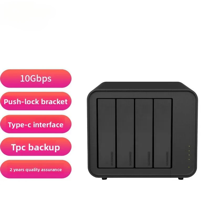 TERRAMASTER D2 D4-320 4-Bay NAS Expansion Enclosure with Type-C Hard Drive Caddy Direct Attached Storage (DAS) NAS Expansion