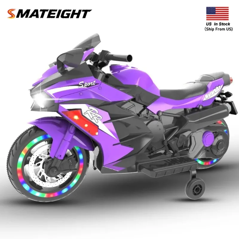 12V Kids Ride on Motorcycle, Electric Kids Motorcycle, Battery Powered Motorcycle for 3-4Years Old, Red