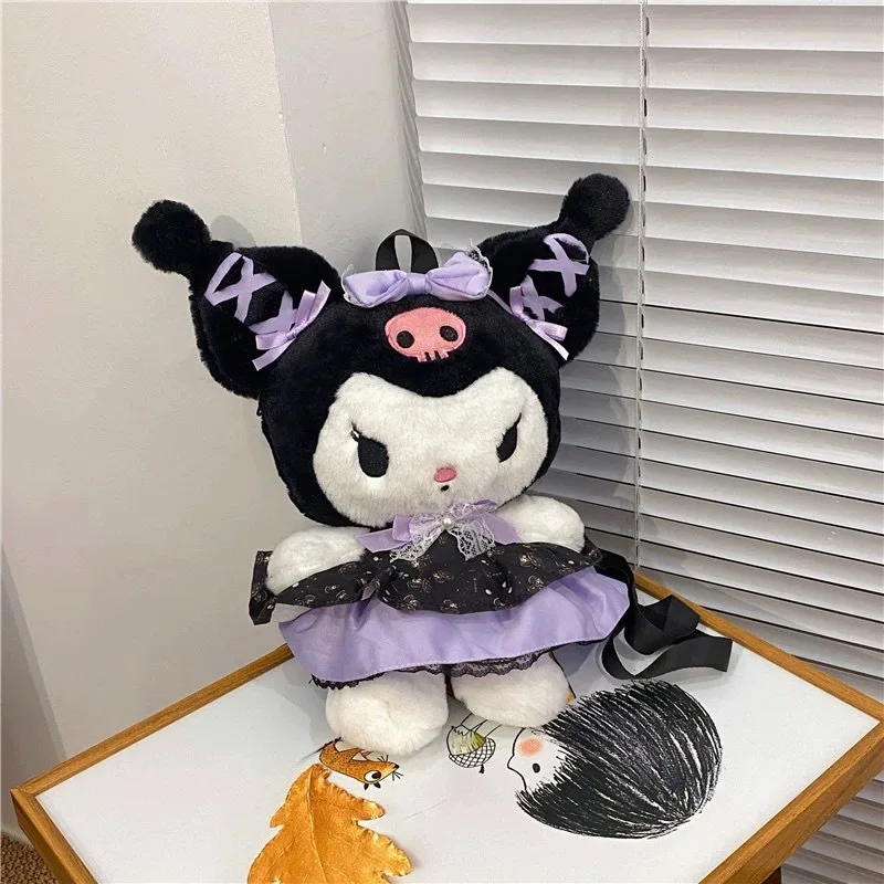 Sanrio Kuromi My Melody Anime Plush Toy Bag Kawaii Girls Stuffed Toys Plushie Girls Backpack Children Outdoor Women Bags Gifts