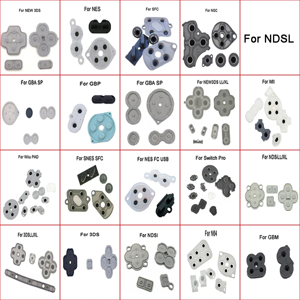 YUzi แผ่นยางสำหรับซ่อมปุ่มเปลี่ยนปุ่มชนิดนำไฟฟ้า19ชนิดสำหรับ NDSL