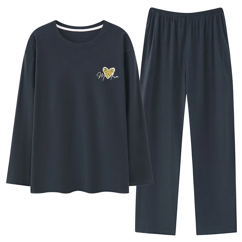 

The German Fleece Warm Pajamas Men's Winter Solid Color Plus Size Long-sleeved Loose Can Be Worn Outside The Home Clothing Suit