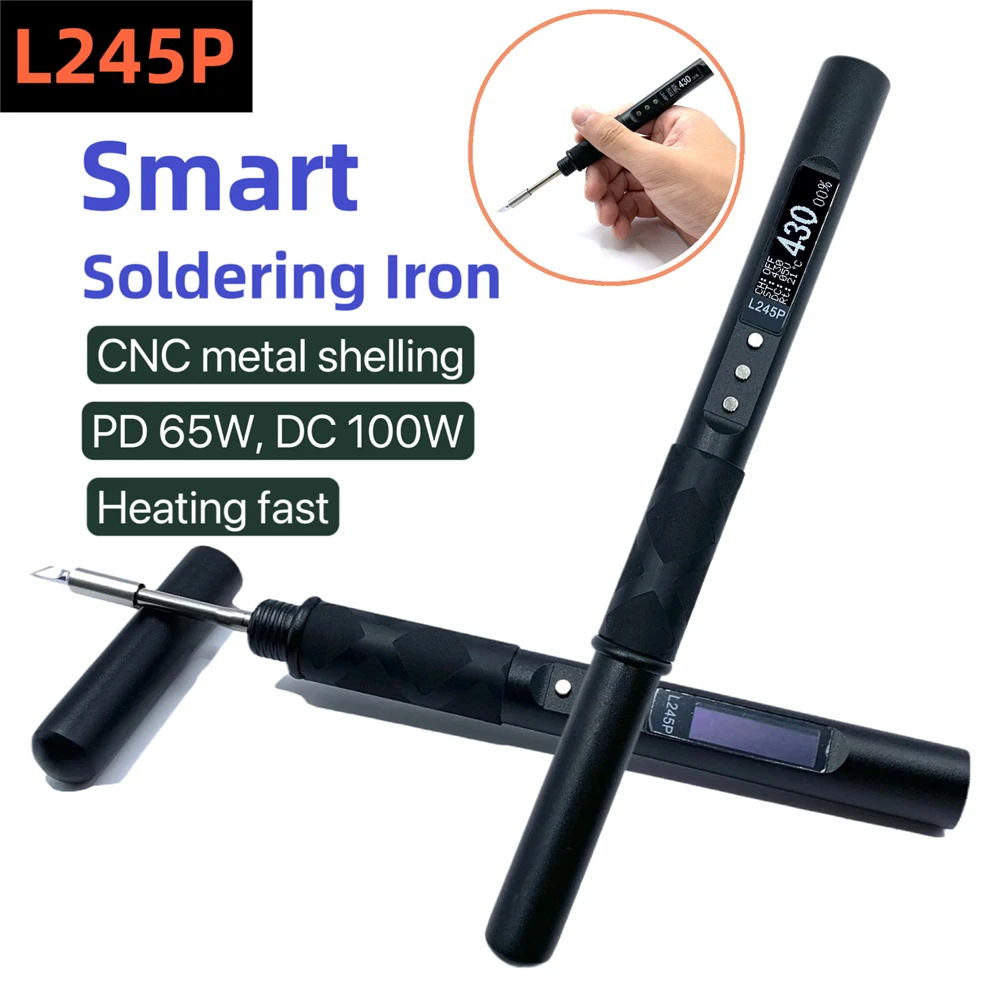 L245P PD 65W DC 90W Soldering Pen Portable Electric Soldering Iron Aluminum Alloy CNC Shell Compatible for JBC245 L245