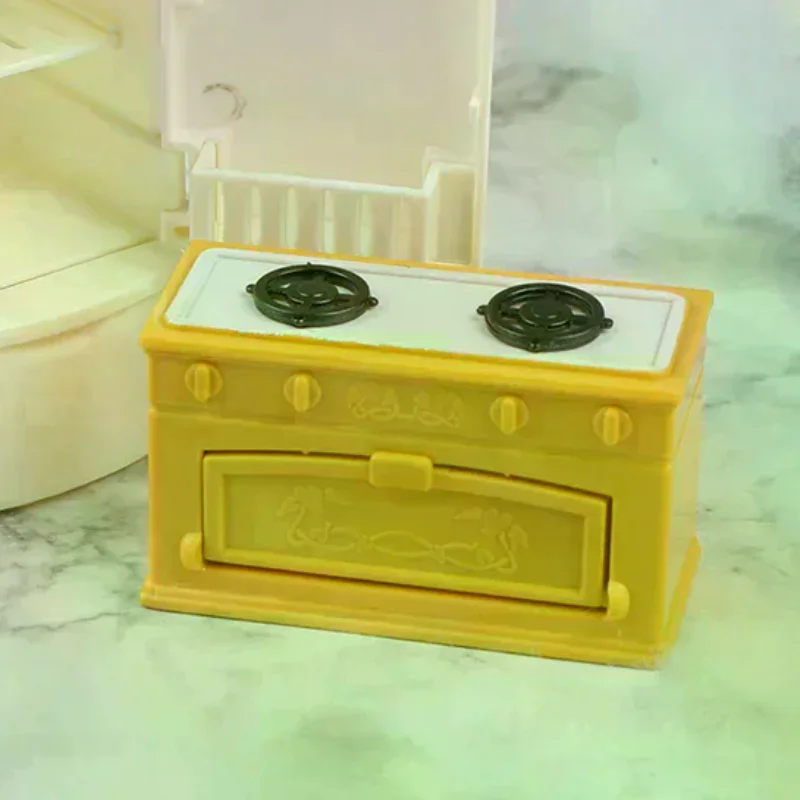 Dollhouse Miniature Cooking Bench Refrigerator Toys Kitchen Accessories For Doll Pretend Play Game And Home Decor Props