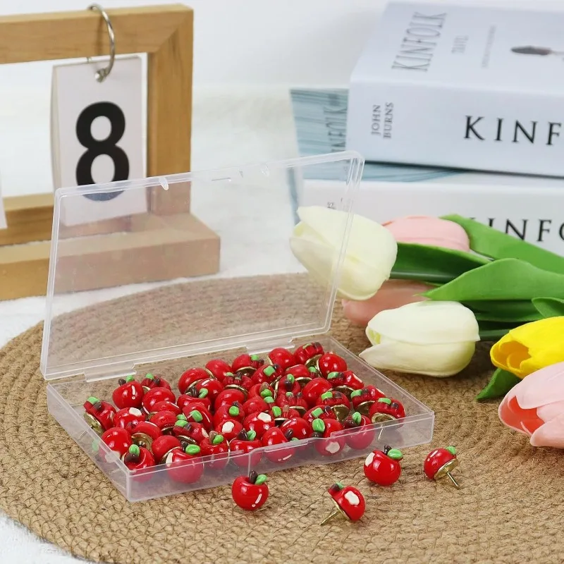 10 pz/set Cibo Mela Puntine per Bacheca Realistiche Frutta Puntine da Polso per Feltro Foto Parete Carino Pin Decorativo per Ufficio