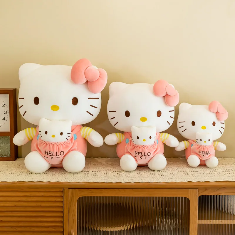 Big Size 65Cm Hello Kitty Plush Doll Toys Kawaii Mother and Child Toys Soft Stuffed Animal Doll Girls Home Decor Kids Girl Gifts