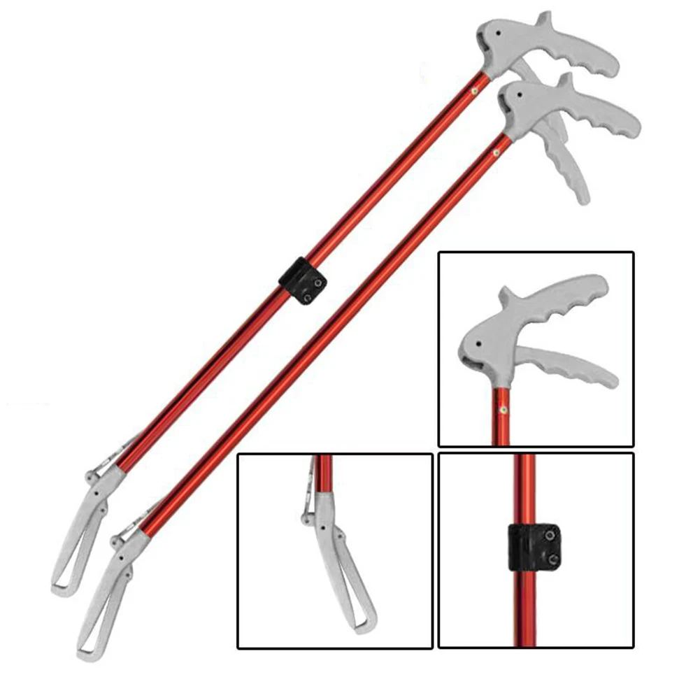 70CM Snake Clamp Without Lock Tong Reptile Catcher Foldable Without Lock Ergonomic and Nonslip Handle Red