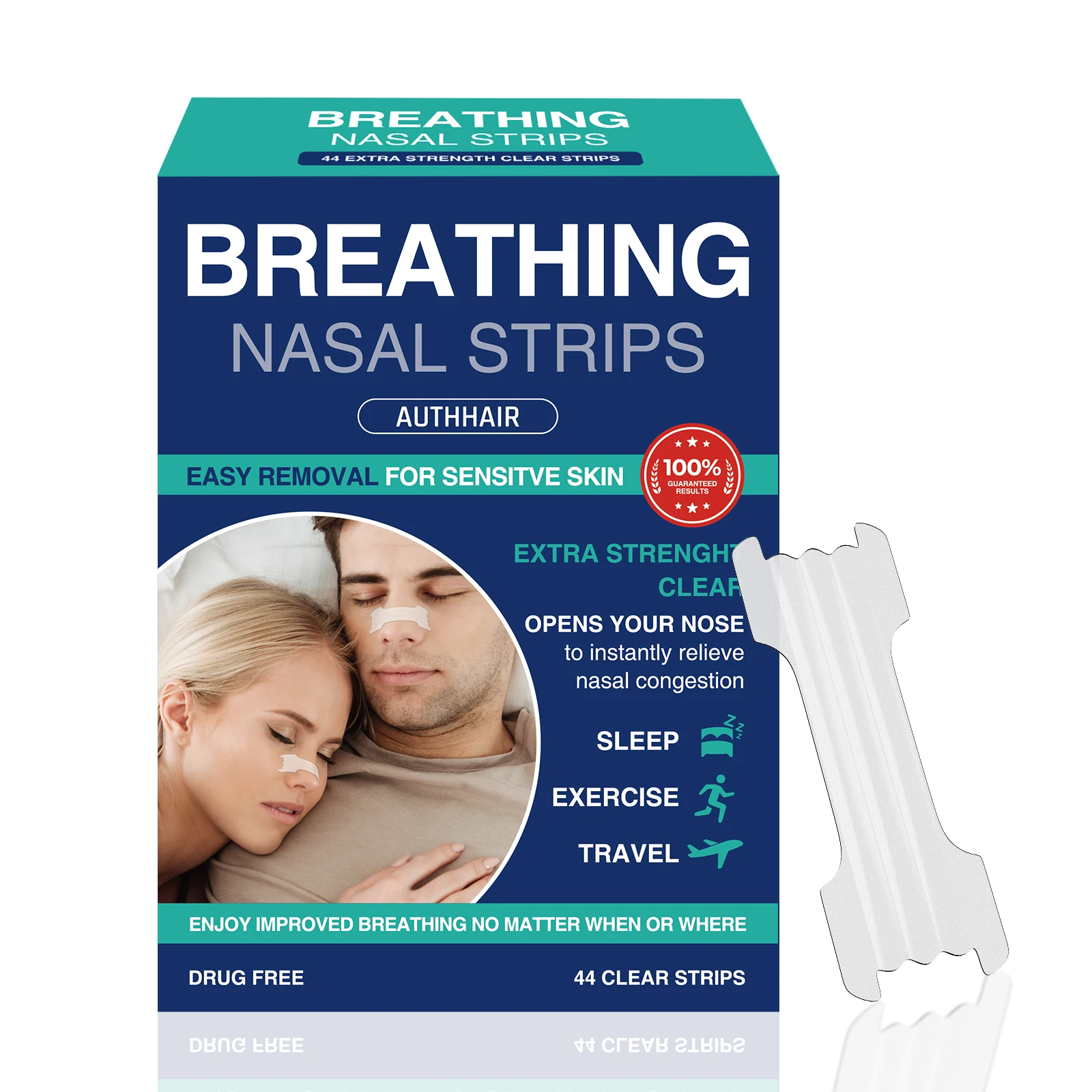 

Anti-Snoring Nasal Strips, Physically Expand Nasal Passages, Breathable and Non-Stuffy, Suitable for Adults and Children, Improv
