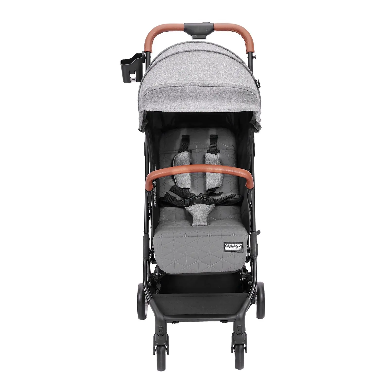 With 95°-150° Adjustable Backrest Newborn Stroller 0/90°Adjustable Footrest Grey Standard Baby Infant Stroller One-click Folding