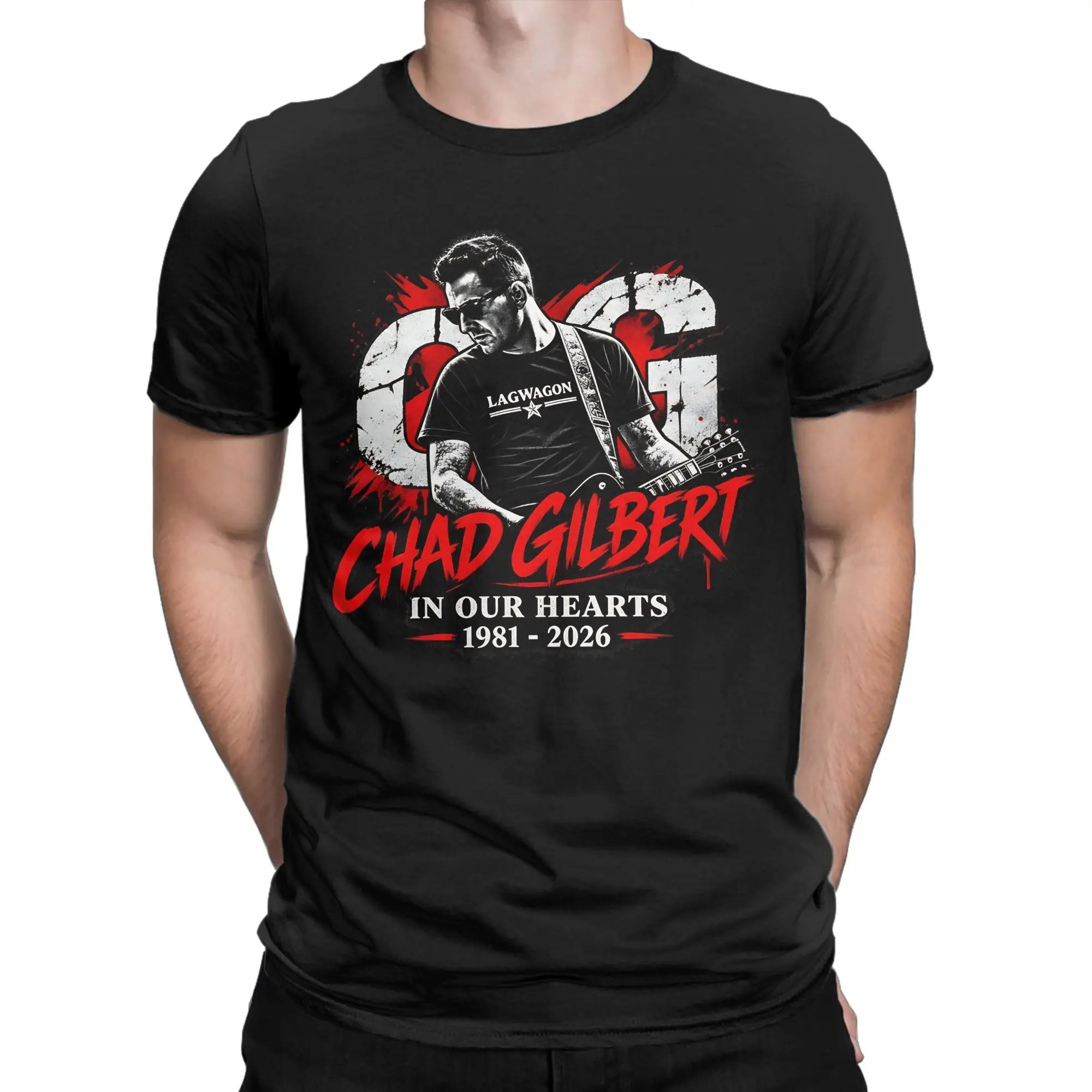 Men Women's Rip Chad Gilbert Guitarist T Shirt  Cotton Clothing Funny Short Sleeve O Neck Tees Printed T-Shirt