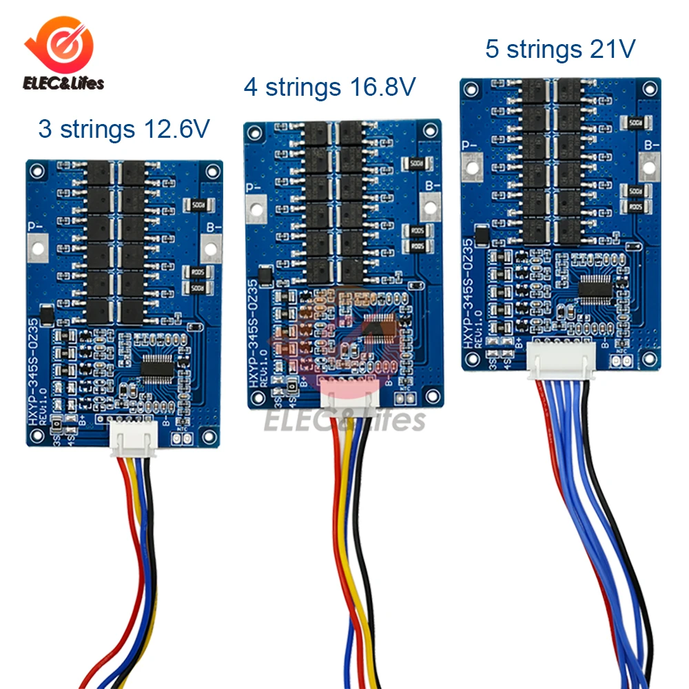 3S 4S 5S 35A Li-ion Bateria de Lítio BMS 18650 Carregador de Proteção Placa PCB 16.8V 21V Circuito de Proteção de Célula Para Motor de Broca