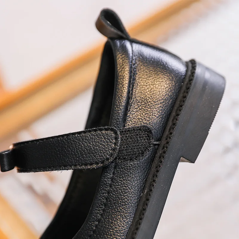 أحذية أطفال مسطحة من الجلد الطبيعي للفتيات باللون الأسود ماري جين أحذية رياضية للأطفال أحذية الحفلات أحذية ربطة عنق للطلاب بعمر 6 سنوات