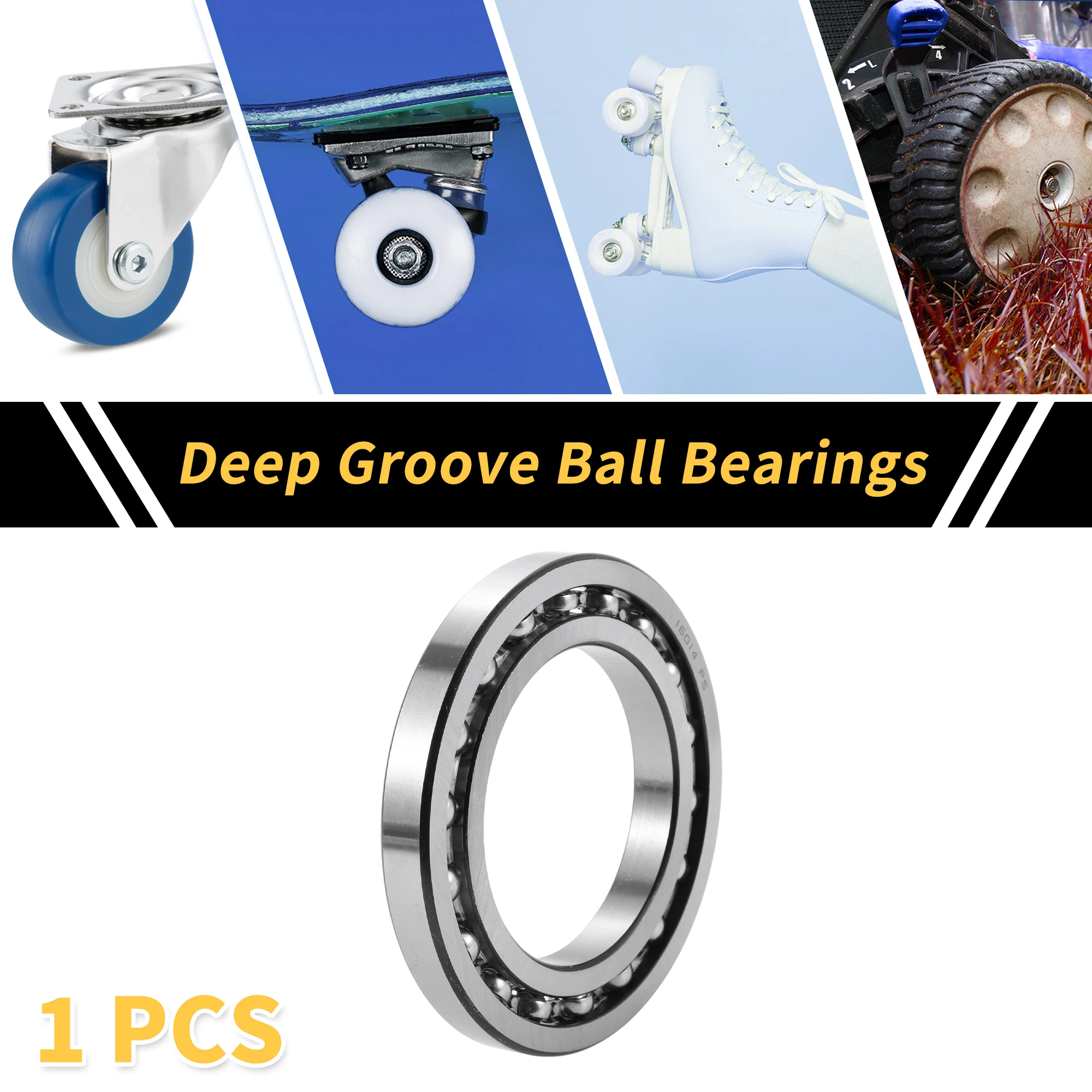 Motoforti Universal Deep Groove Ball Bearings Scooter Skateboard Wheel 70x110x13mm Lubricated Bearings Open Type