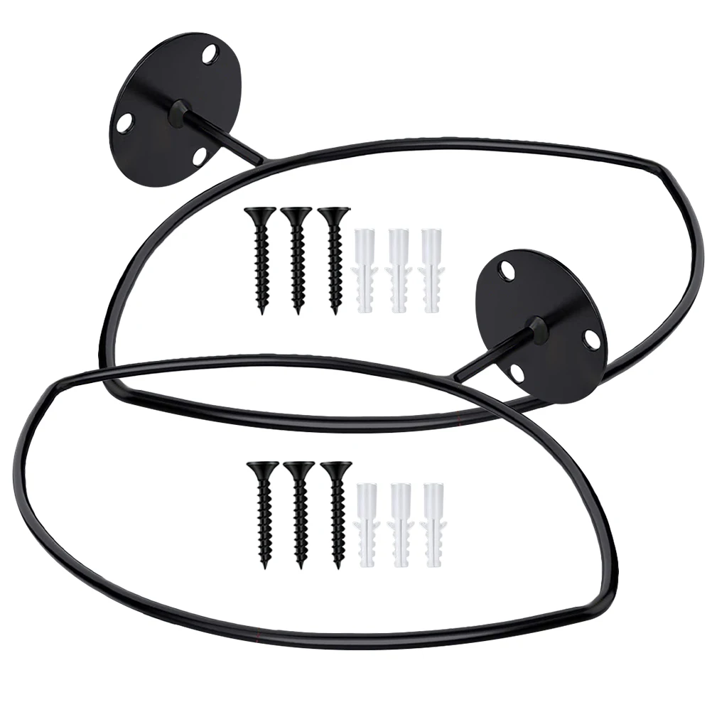 

2 Pcs Holder Wall Mount Sports Basketball Wall Holder Ball Display Rack Sports Rack Iron Ball Stand Storage Solution Black