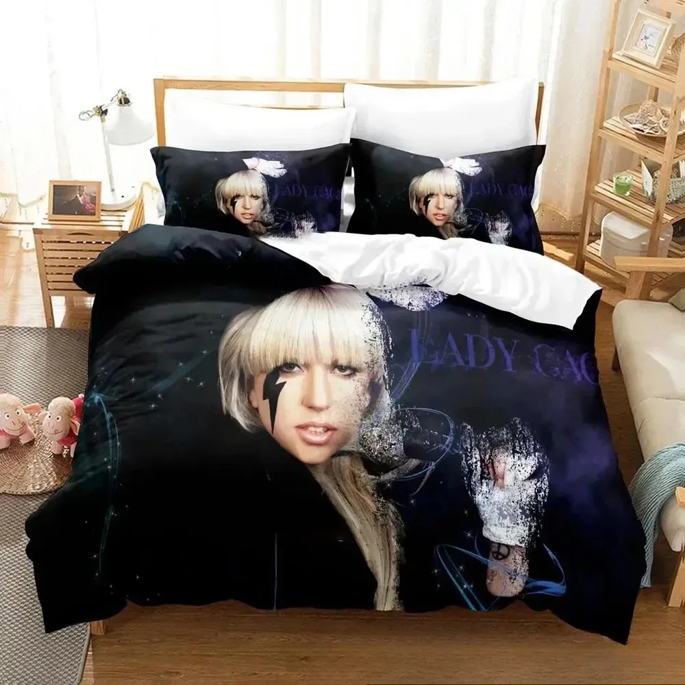 

3D Print Lady Gaga Bedding Set Boys Girls Twin Queen King Size Duvet Cover Pillowcase Bed Boys Adult Home Textileextile