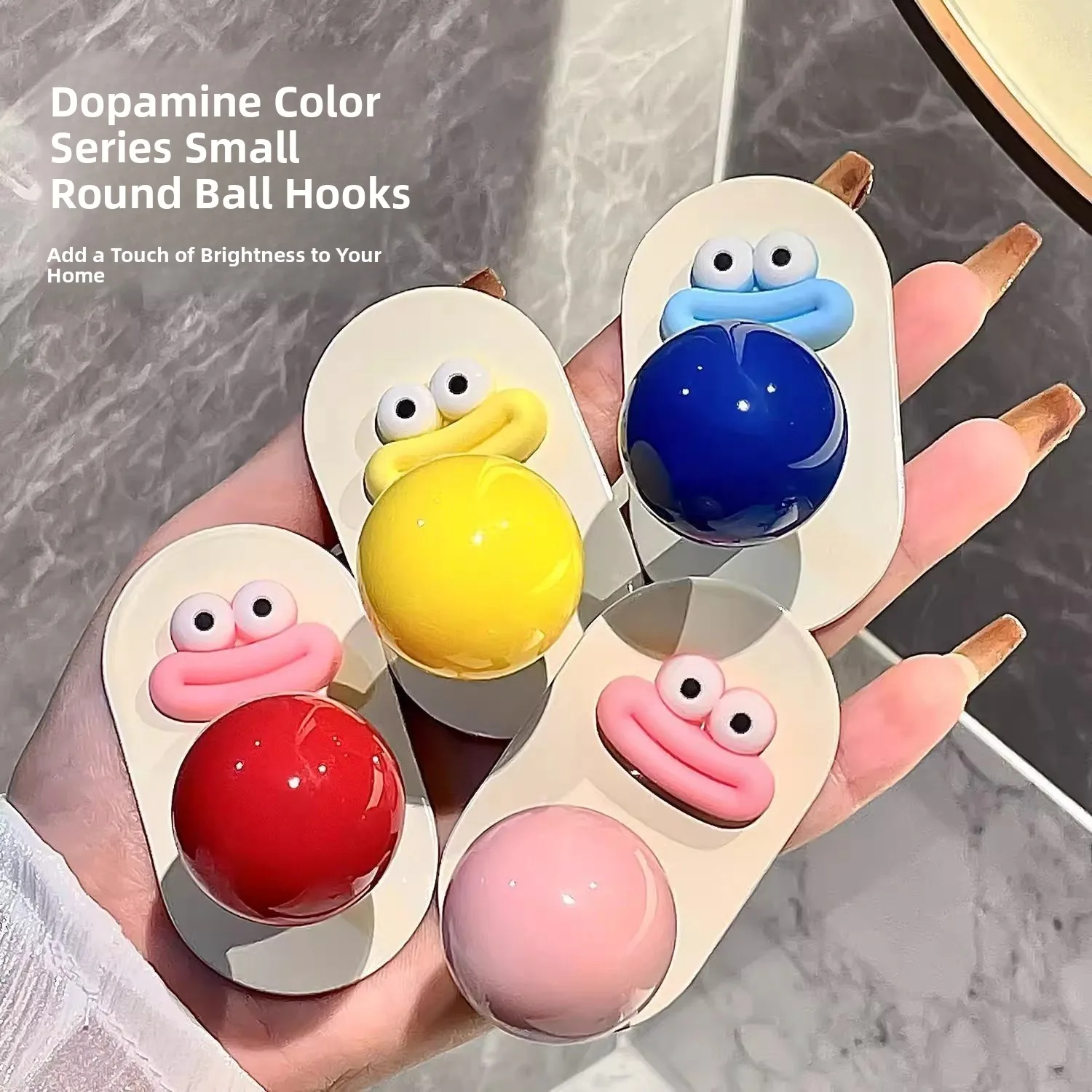 

Durable Rubber Hair Ties Holder Bathroom Door Back Decorative Storage Organizer Large Mouth Dopeamine Style Hair Bands