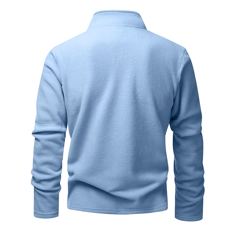 Herren Hoodies Sweatshirts verdicken warme Fleece-Trainingsanzug für Männer Reißverschluss Hals Pullover Herren Winterkleidung Soft Shell Herren Hoodie – Detail 3