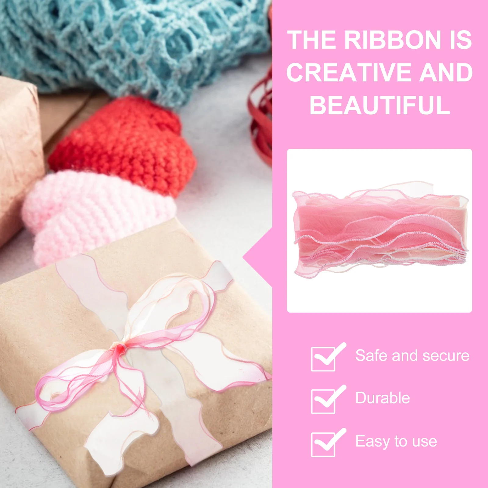 

10 Pcs Gauze Ribbon Durable Premium Material Sewing Gift Wrapping Bouquet Crafting Decorations Hair Bows Headdress