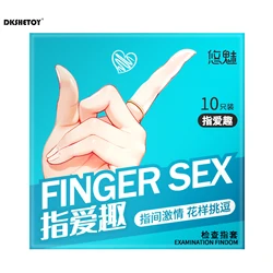 10pcs Finger Sleeve Masturbation Reusable G-spot Condom Sex Toys Stimulation Vagina Clitoris Flirting Super Thin Adult Supplies