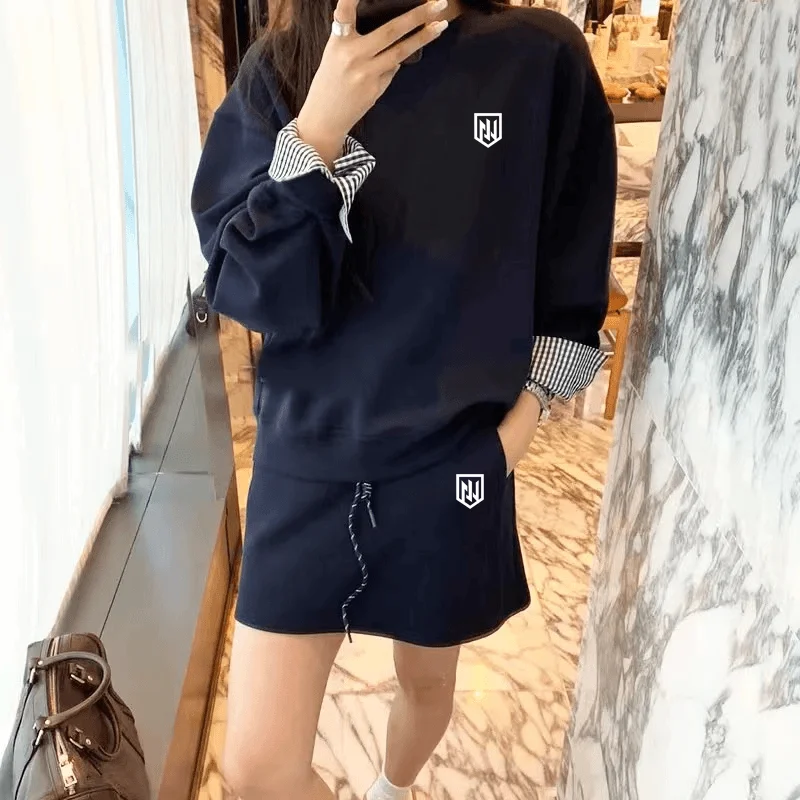 명품 Autumn Golf Wear Women 2024 New Two Piece Set Fashion Luxury T-shirt Casual Golf Skirt High Quality Golf Suits Women Clothes