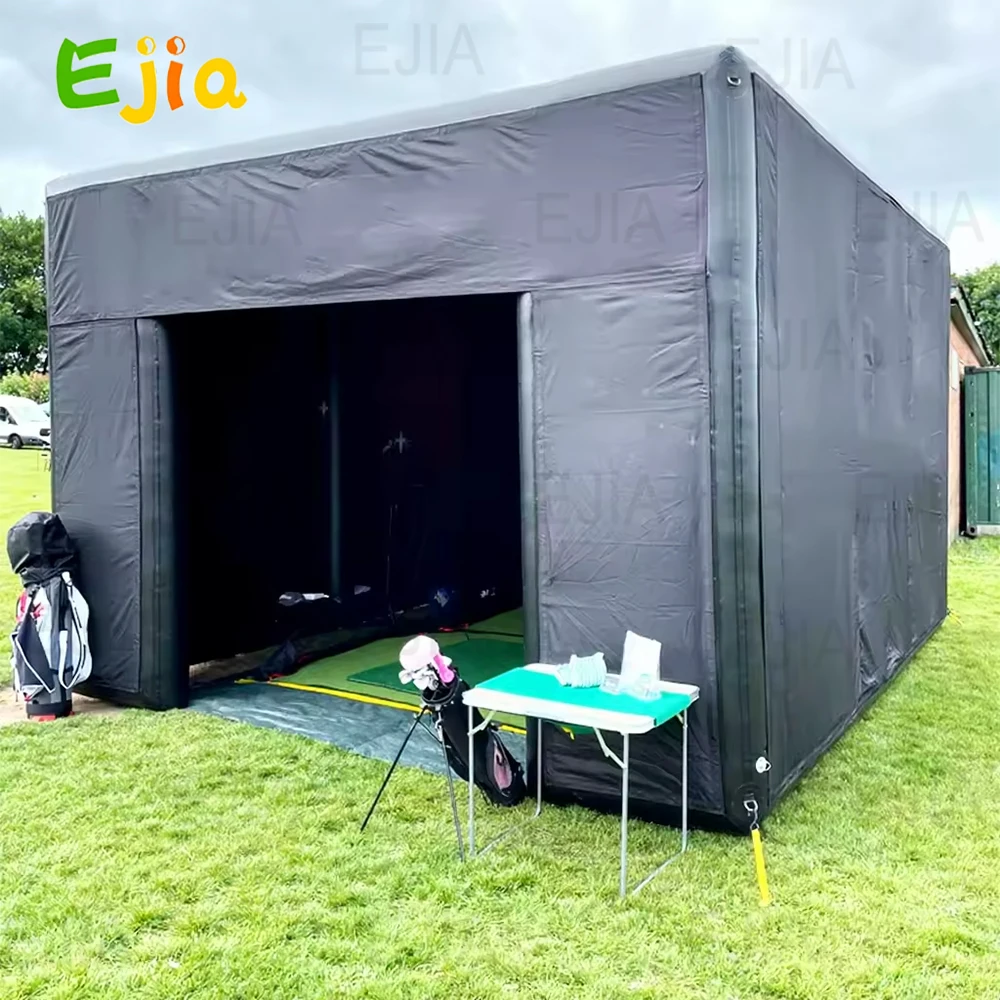 Hot 13FT  Portable Golf Training Cage Inflatable Golf Simulator Projector Shooting Tent With Screen For  Golf Hitting Practice
