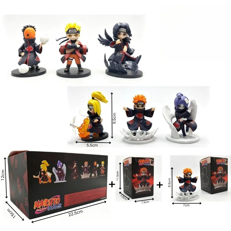 Auf Lager: Blind Box, Bandai Naruto Shippuden Akatsuki Serie Anime-Figur, Naruto Trendige Puppe, Kreativer Schreibtisch-Ornament