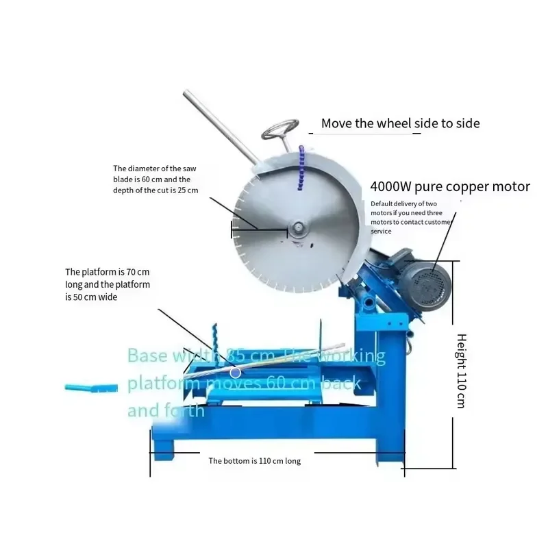 Gem Saw Jade Drop Saw Automatic Cutting Machine Stone Marble Circular Cutting Equipment Wood Industry High-Power Water