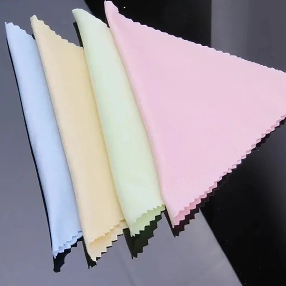 100pcs Mixed Colors Microfiber Cleaning Cloths Thickened Knitting Washable Glasses Wipes Lens Cleaning Cloths Jewelry Store