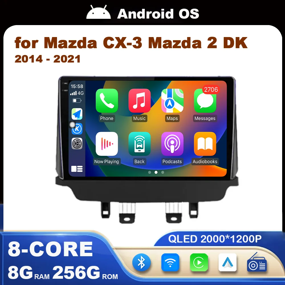 

for Mazda CX-3 Mazda 2 DK 2014 - 2021 Car Intelligent System 9 inch Multimedia Player Android Auto DSP Stereo WiFi BT 4G GPS
