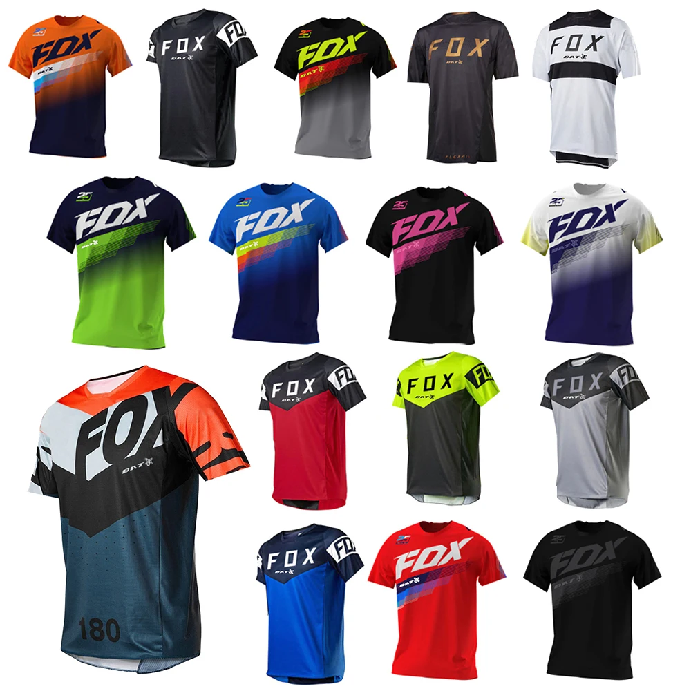 Men\'s BAT FOX Downhill Jerseys Mountain Bike Shirts Offroad DH Motorcycle Jersey Camiseta Motocross T-shirt Racing MTB Jersey