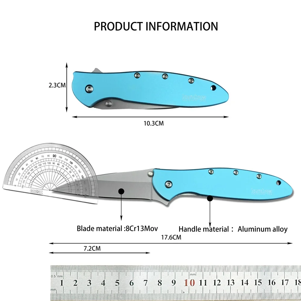 High Hardness KS 1660 Onion Leek Pocket Flipper Folding Knife 8Cr13Mov Blade Aluminum Alloy Handle Hunting Tactical EDC Tool