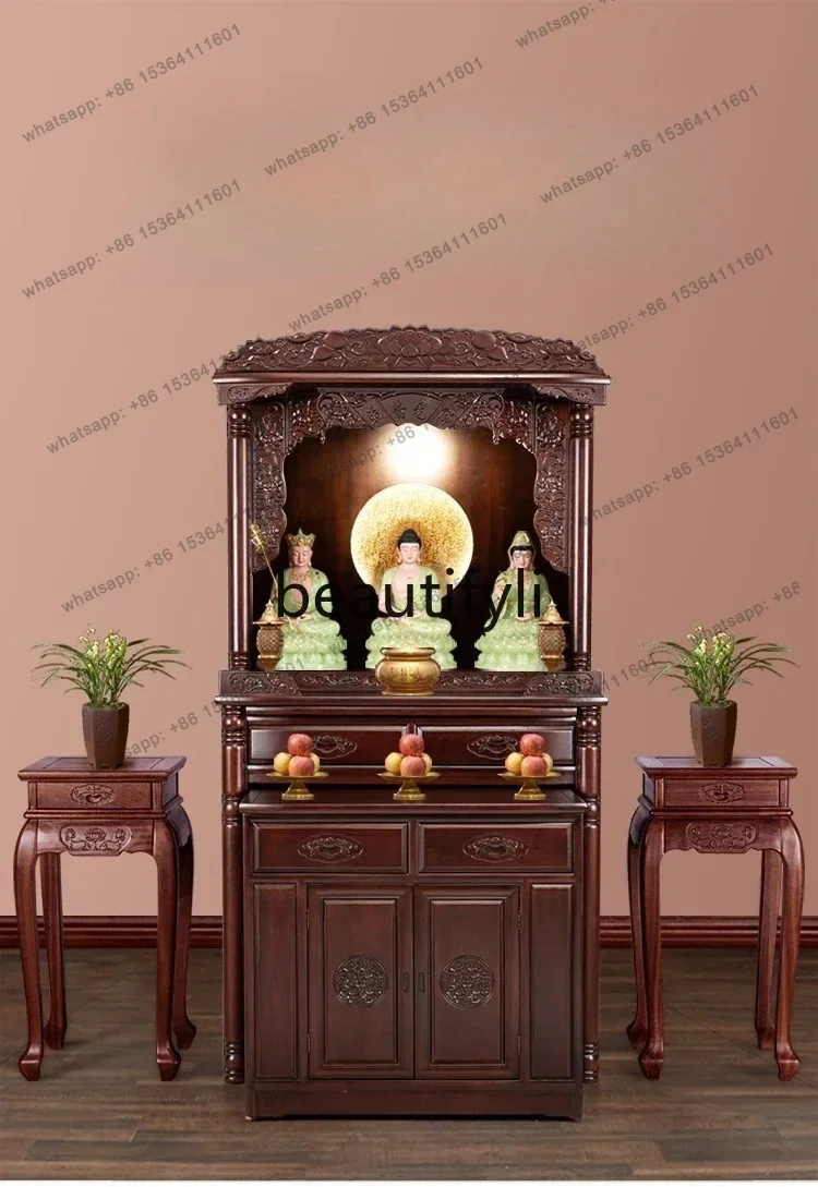 13 Solid wood Buddhist cabinet New Chinese style Gongtai Buddhist hall serving table Shentai cabinet