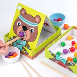 Children's Fun Montessori Learn Basic Life Skills Teaching Aids Parent-child Simulation Feeding Game Spoon Chopstick Training
