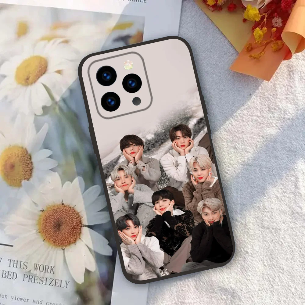 1 szt. Etui na telefon KPOP B-BTS Silicone Soft do iPhone 16 15 14 13 12 11 X XR Plus Pro Max Plus