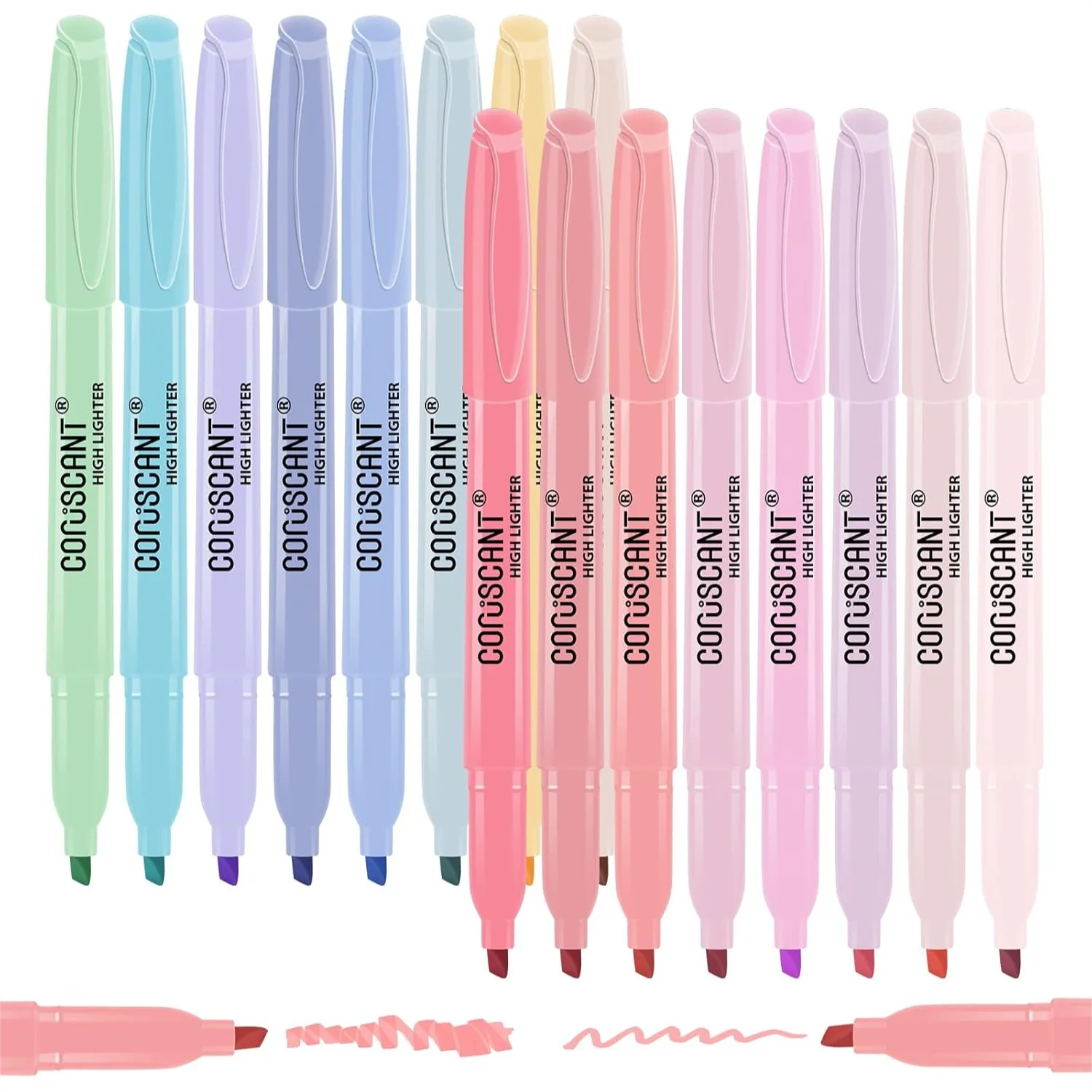 

Pastel Highlighters Set, Assorted Colors Chisel Tip, No Bleed Dry Quickly, for Journal Bible Study, School Office Supplies, 16