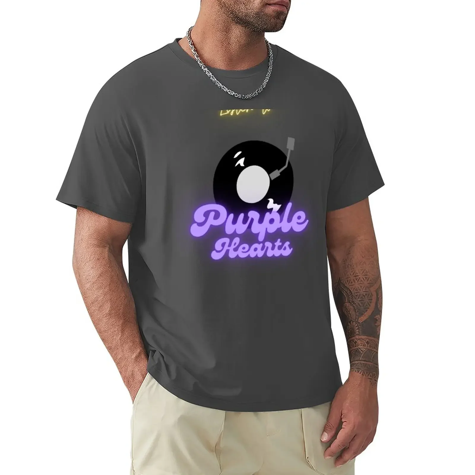 

PURPLE HEARTS VINYL T-Shirt hippie clothes korean fashion black t shirts for men