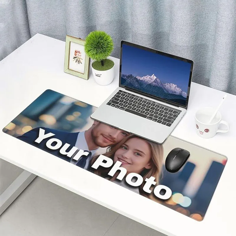 Personalised XXL Mouse Mat with Photo, Printed with Picture and Text, XL Gaming Desk Pad For Keyboard And Office Gaming 40x80