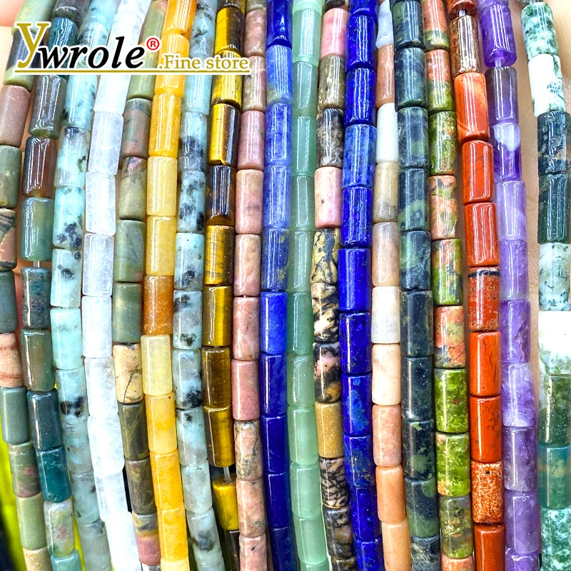 

Natural Stone 4x9mm Cylinder Lapis Jasper Amethyst Tube Spacer Beads for Jewelry Making Diy Earrings Bracelet Charms Accessories