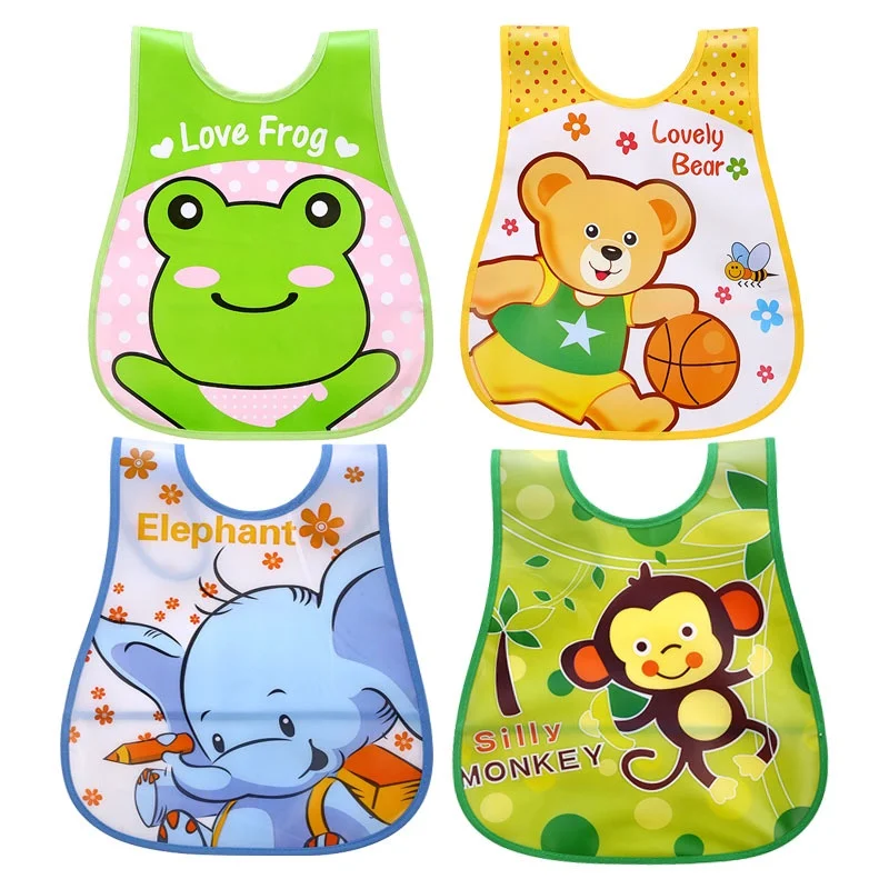 Newborn Baby Bib Removable Waterproof Saliva Stereo Children Baby Feeding Cartoon EVA Bibs