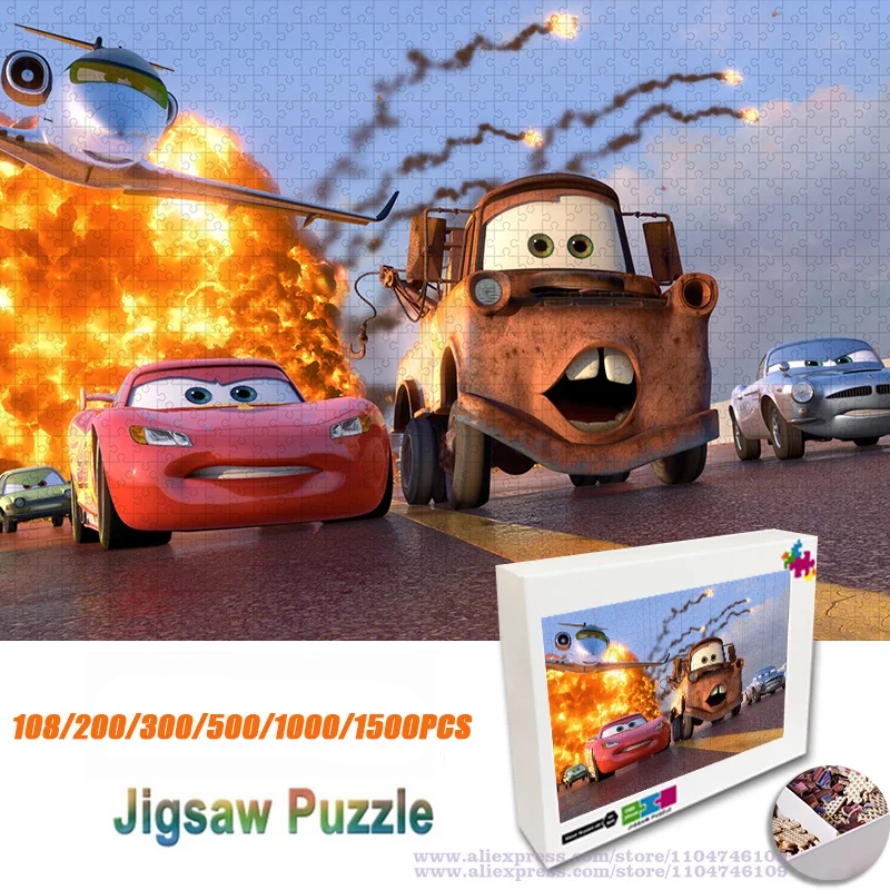 

Disney Anime Cars Puzzle Jigsaw Cartoon Anime Puzzle 108/200/300/500/1000/1500Pcs Creative Gifts with Box Handmade Diy Jigsaw