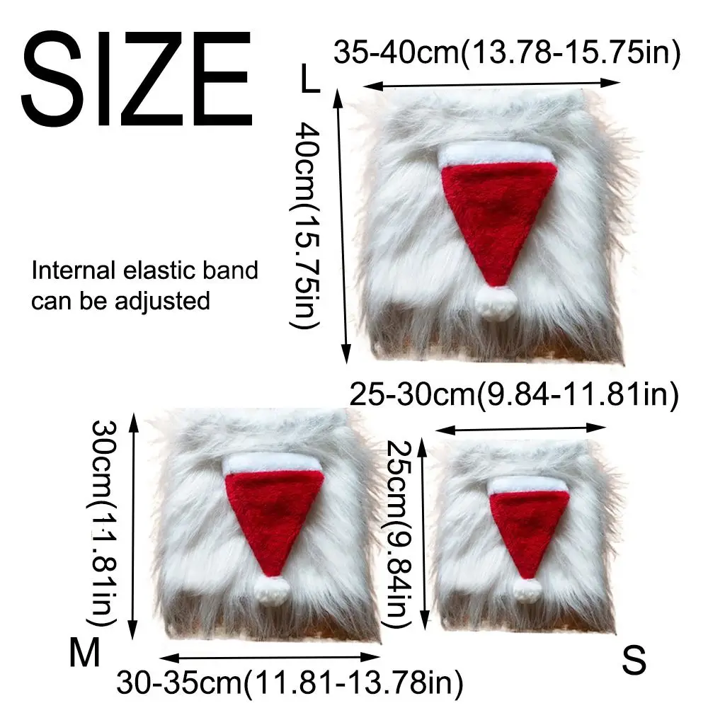 الإبداعية سانتا الكلب القط زي مضحك فروي شعر مستعار للحيوانات الأليفة سانتا كلوز قبعة للكلاب لطيف مع اللحية البيضاء عيد الميلاد الكلب قبعة الحيوانات الأليفة التبعي #6