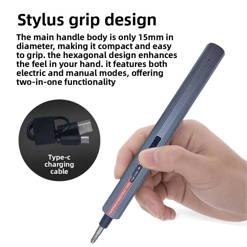 48-in-1 Mini Cordless Electric Screwdriver Set for Smartphone Laptop Toy Repair Precision DIY Tool Kit with LED Light and 48