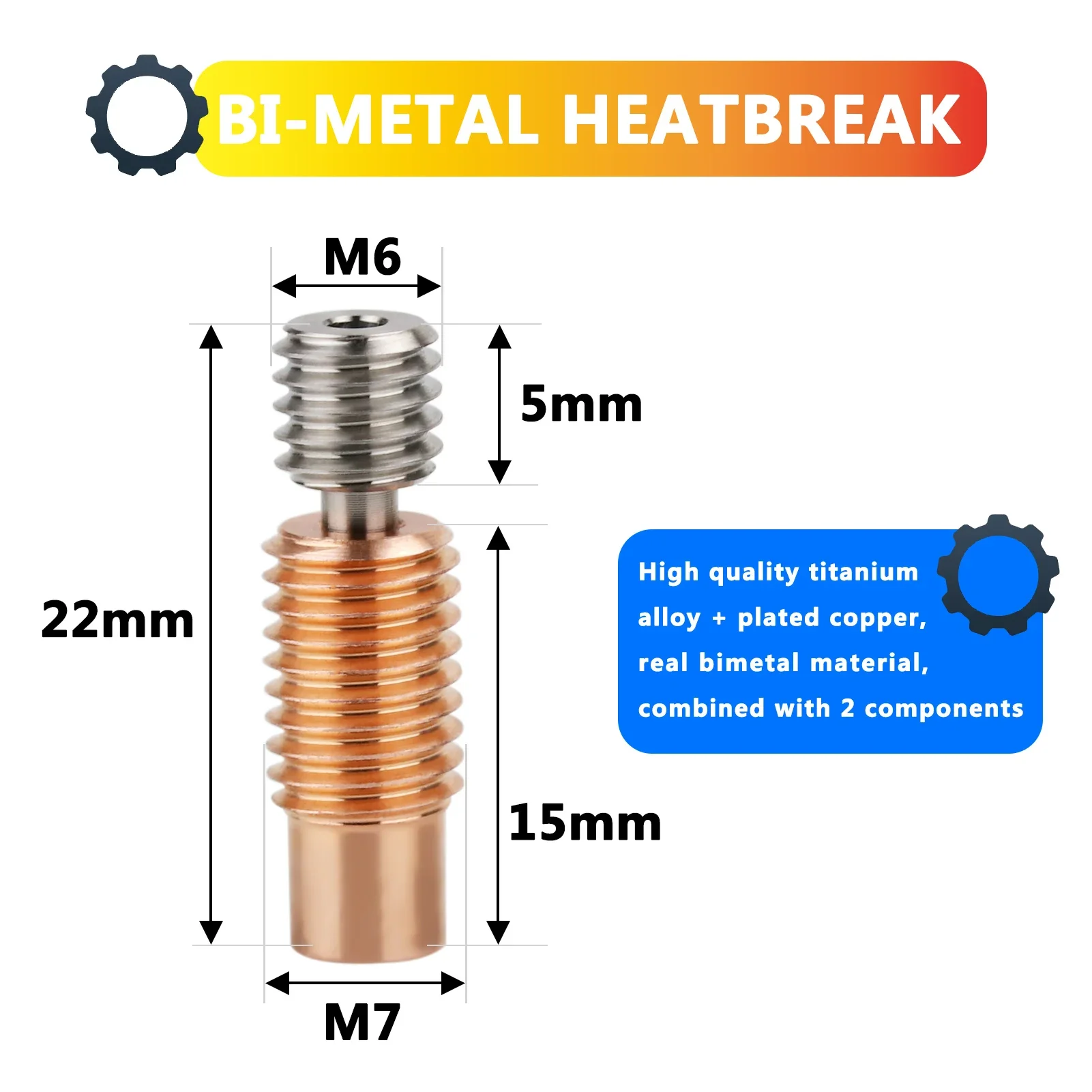 V6 Bimetall Heatbreak Kupfer-Titan Upgrade-Kühlmanschetten für Artillery Sidewinder X1 X2/Genius, Genius Pro 3D-Drucker V6 Kühlmanschette – Detail 11