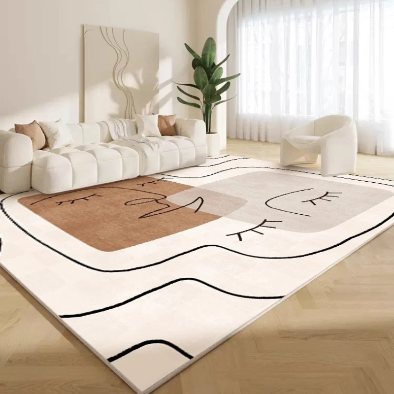 Advanced Art Living Room Carpet Foldable Machine Washable Sofa Coffee Tables Anti-slip Floor Mat Bedroom Bedside Soft Home Rug