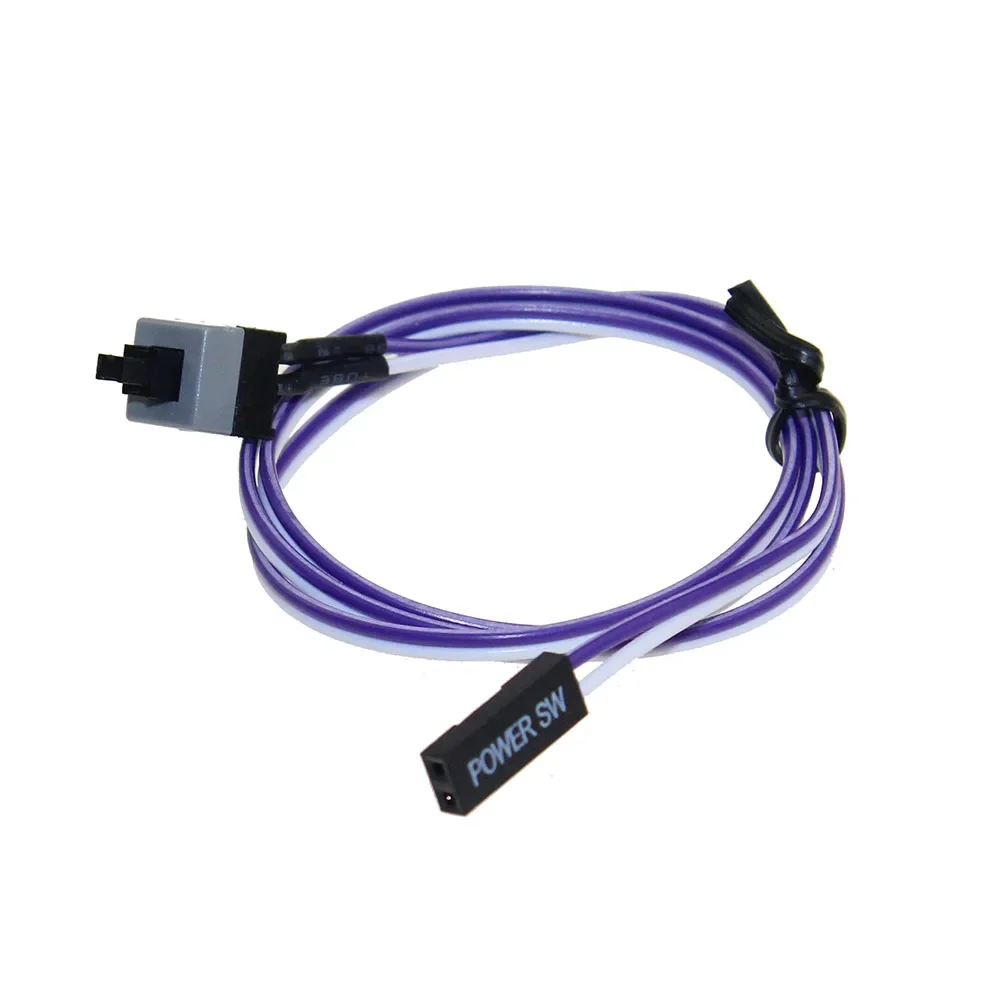 10PCS Copper‑plated PC Power Switch Cable Computer Case Power‑on Cable With Light Reset Switch Adapter Extension Supply Cable